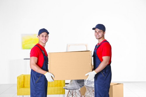 Loading boxes and household items into a van for a flat move