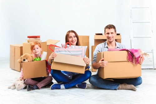 Removal van and boxes representing transparent moving prices in Tufnell Park