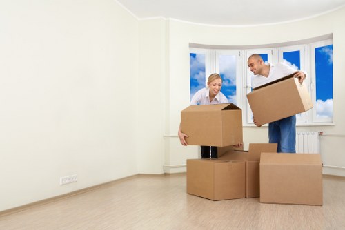 Neatly packed cartons ready for collection or moving in Tufnell Park
