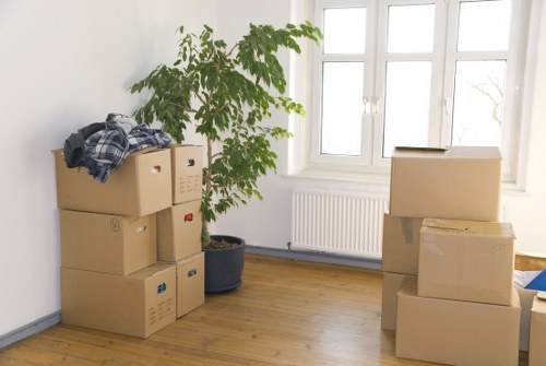 Professional movers securing items for safe transport