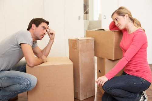 Packing desks and office equipment for a business move