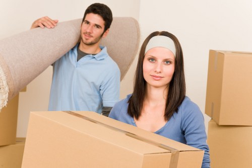 Furniture collection and delivery service in a North London residential street